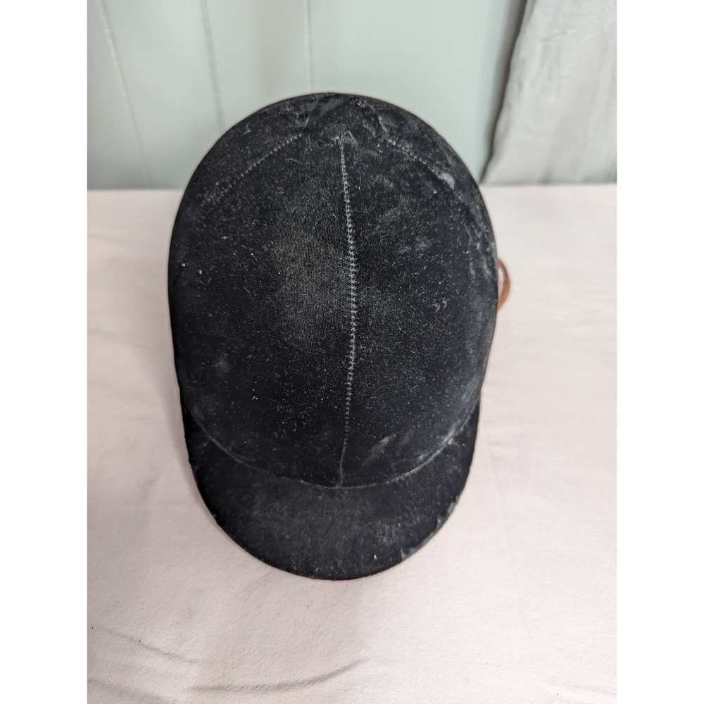 Vintage  black velvet Troxel Grand Prix horse‎ riding M hat jockey equestrian